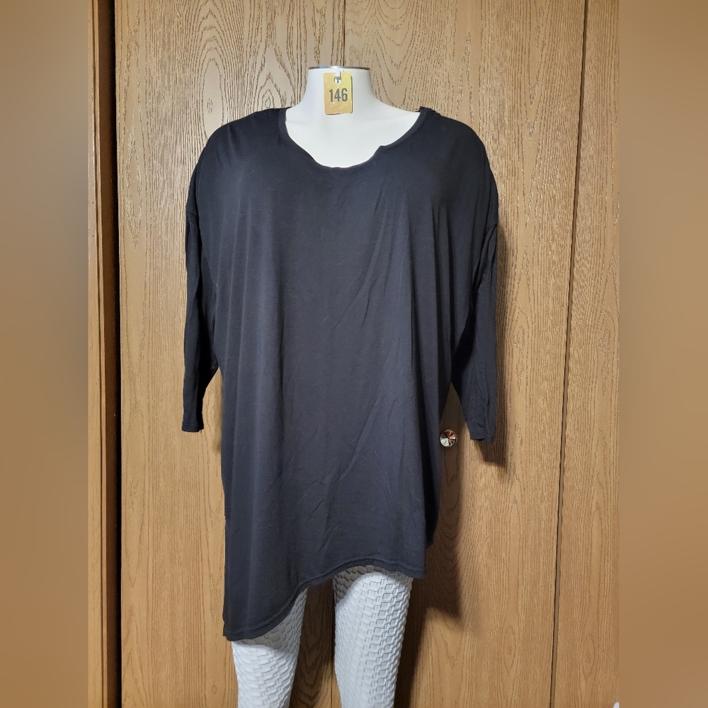 Terra&Sky 3XL 24/26 Black Quarter Length Sleeve Shirt.